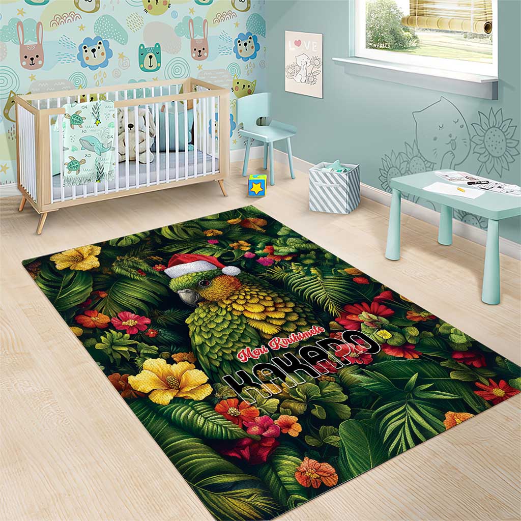 Meri Kirihimete Kakapo Area Rug New Zealand Christmas with Tropical Vibe - Vibe Hoodie Shop