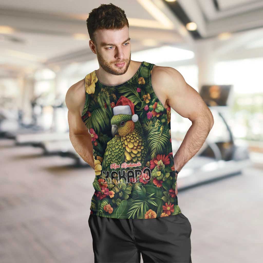 Meri Kirihimete Kakapo Men Tank Top New Zealand Christmas with Tropical Vibe - Vibe Hoodie Shop