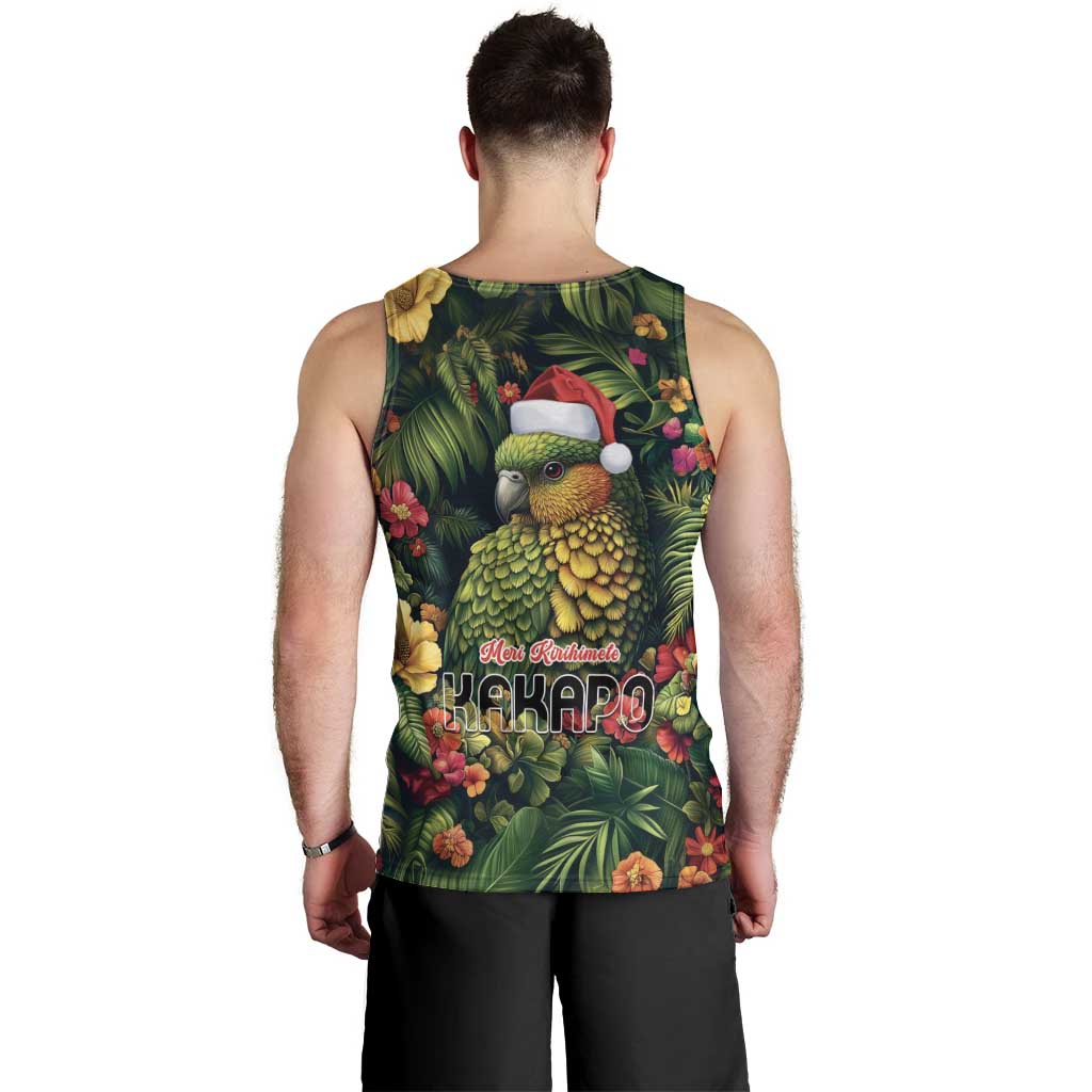 Meri Kirihimete Kakapo Men Tank Top New Zealand Christmas with Tropical Vibe - Vibe Hoodie Shop
