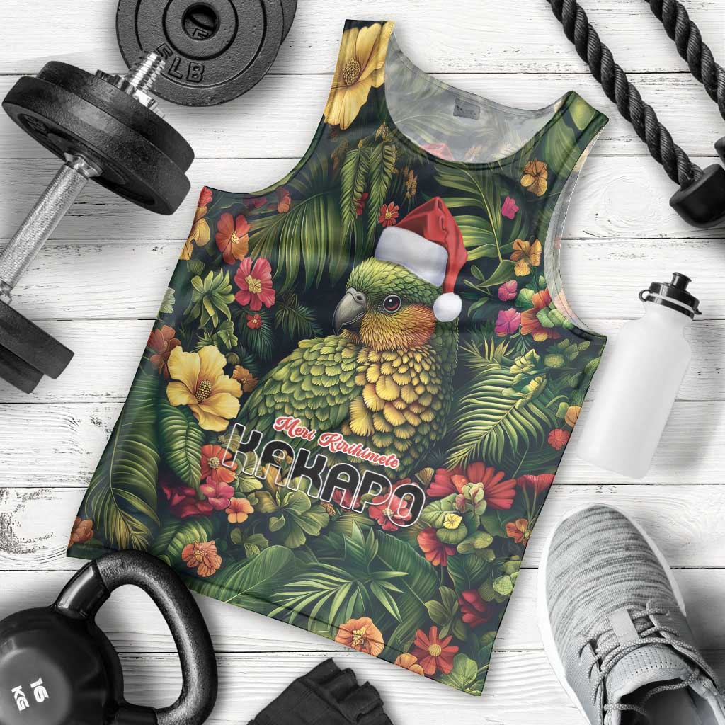 Meri Kirihimete Kakapo Men Tank Top New Zealand Christmas with Tropical Vibe - Vibe Hoodie Shop