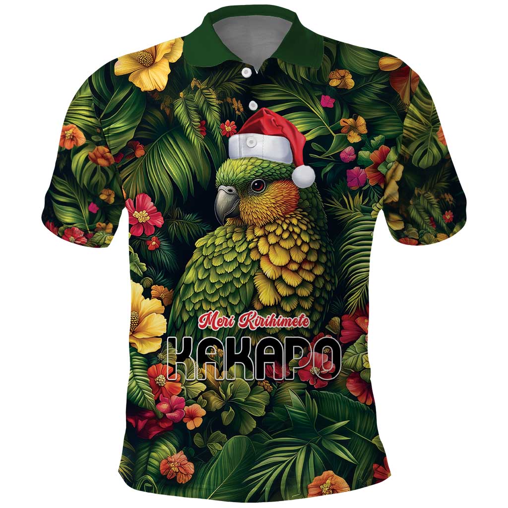 Meri Kirihimete Kakapo Polo Shirt New Zealand Christmas with Tropical Vibe LT9 - Vibe Hoodie Shop
