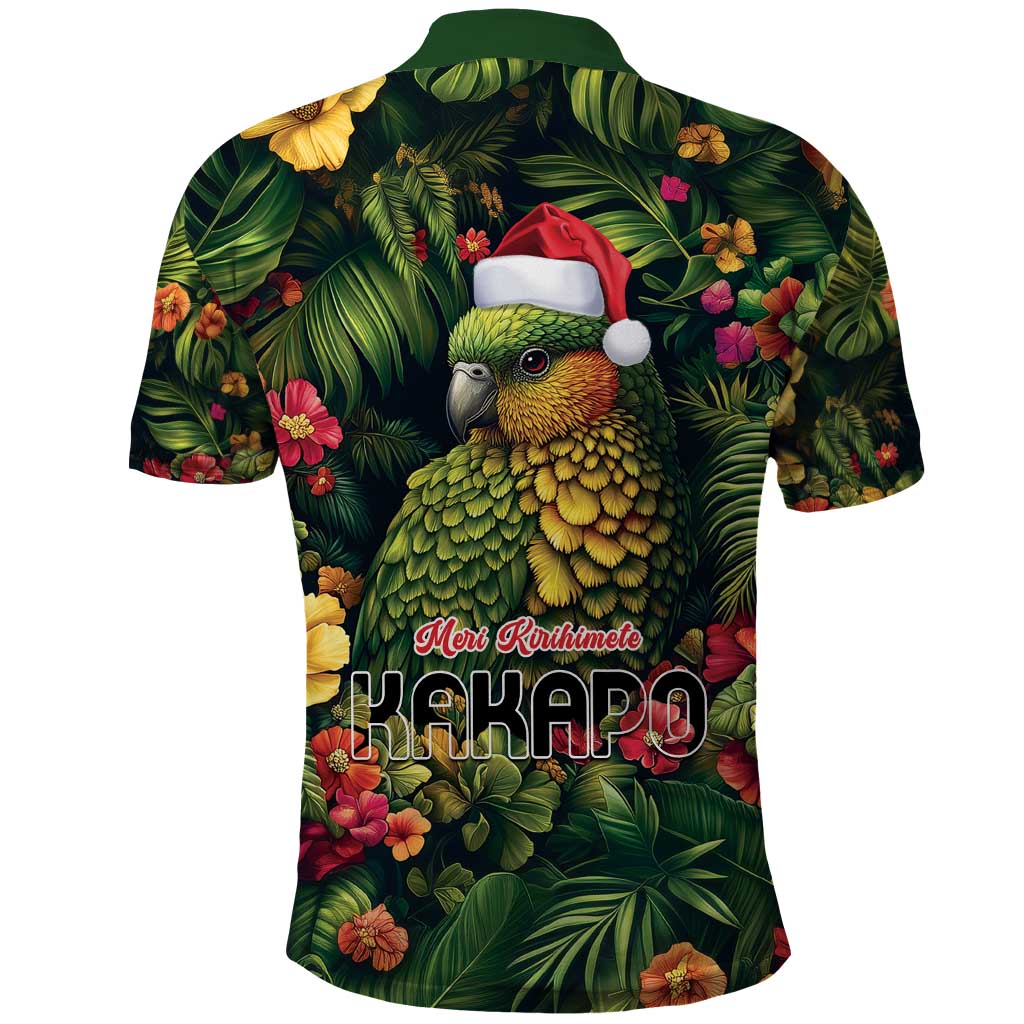 Meri Kirihimete Kakapo Polo Shirt New Zealand Christmas with Tropical Vibe LT9 - Vibe Hoodie Shop