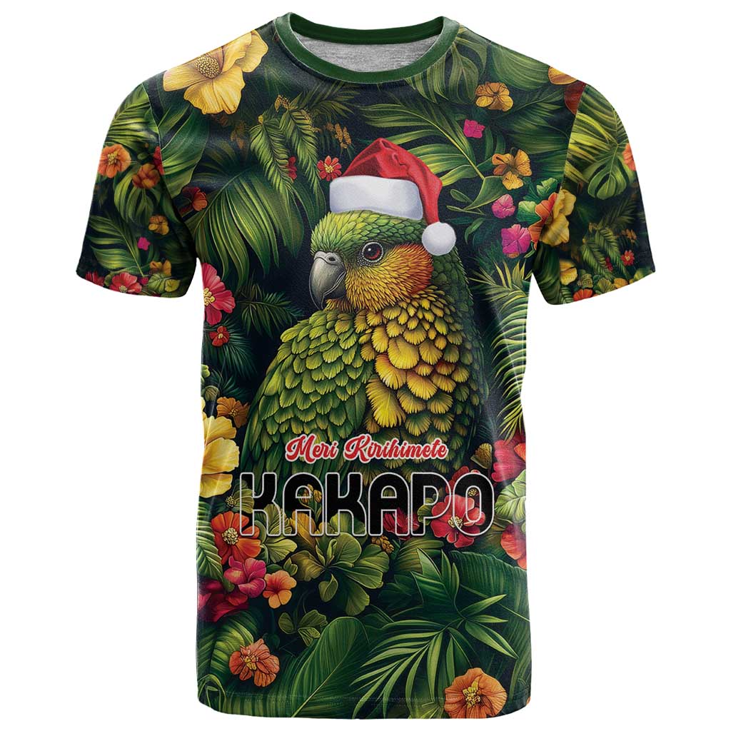 Meri Kirihimete Kakapo T Shirt New Zealand Christmas with Tropical Vibe LT9 - Vibe Hoodie Shop