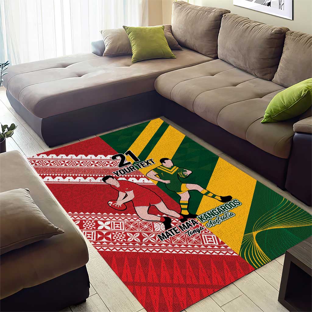 Australia-Tonga Rugby Pacific Custom Area Rug The Kangaroos and Mate Ma'a Tonga - Vibe Hoodie Shop