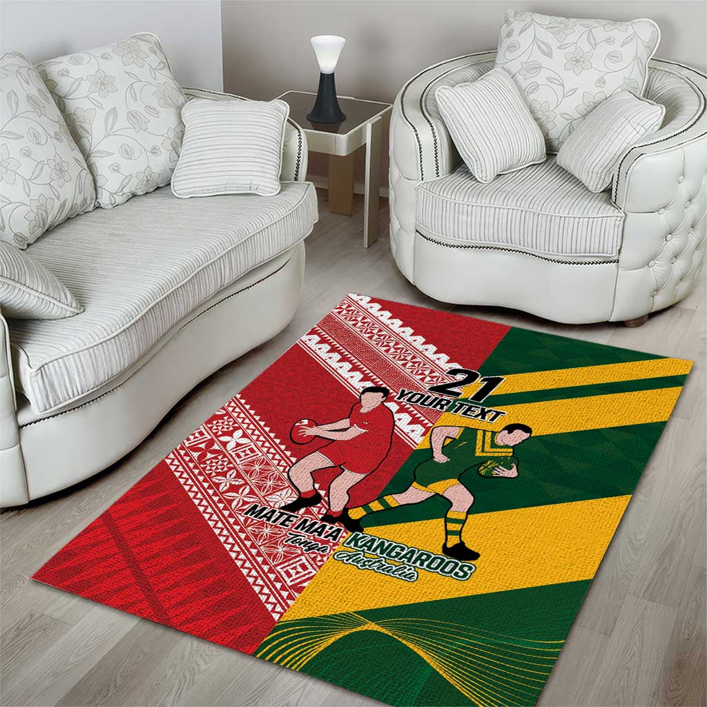 Australia-Tonga Rugby Pacific Custom Area Rug The Kangaroos and Mate Ma'a Tonga - Vibe Hoodie Shop