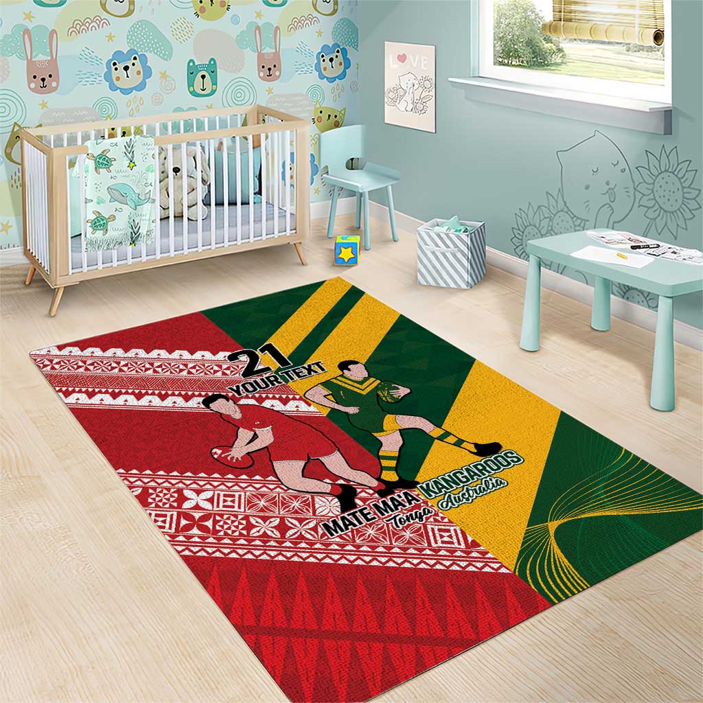 Australia-Tonga Rugby Pacific Custom Area Rug The Kangaroos and Mate Ma'a Tonga - Vibe Hoodie Shop