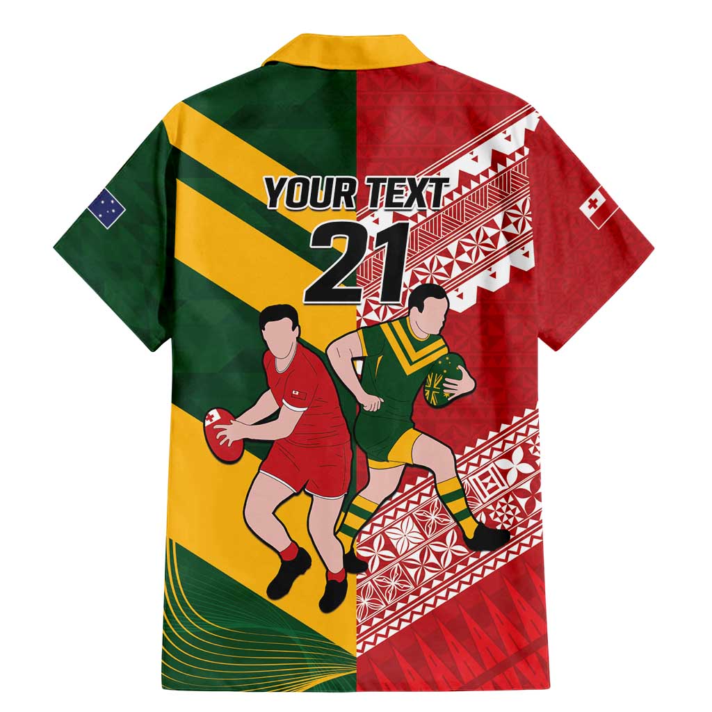 Australia-Tonga Rugby Pacific Custom Family Matching Mermaid Dress and Hawaiian Shirt The Kangaroos and Mate Ma'a Tonga