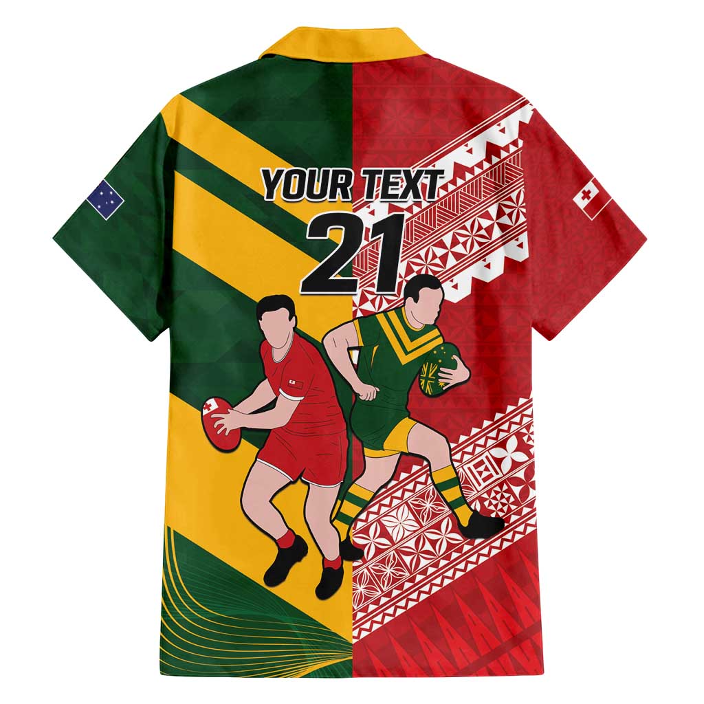 Australia-Tonga Rugby Pacific Custom Family Matching Puletasi and Hawaiian Shirt The Kangaroos and Mate Ma'a Tonga
