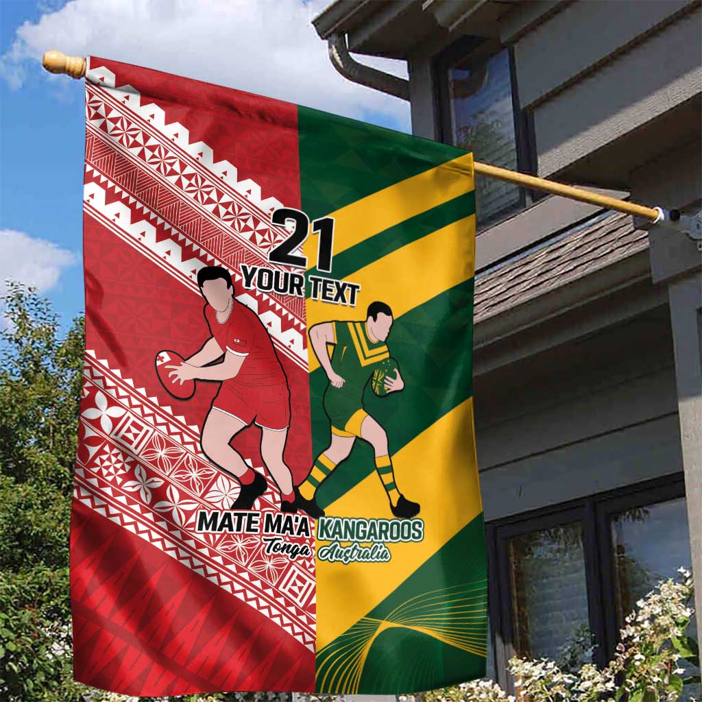 Australia-Tonga Rugby Pacific Custom Garden Flag The Kangaroos and Mate Ma'a Tonga - Vibe Hoodie Shop