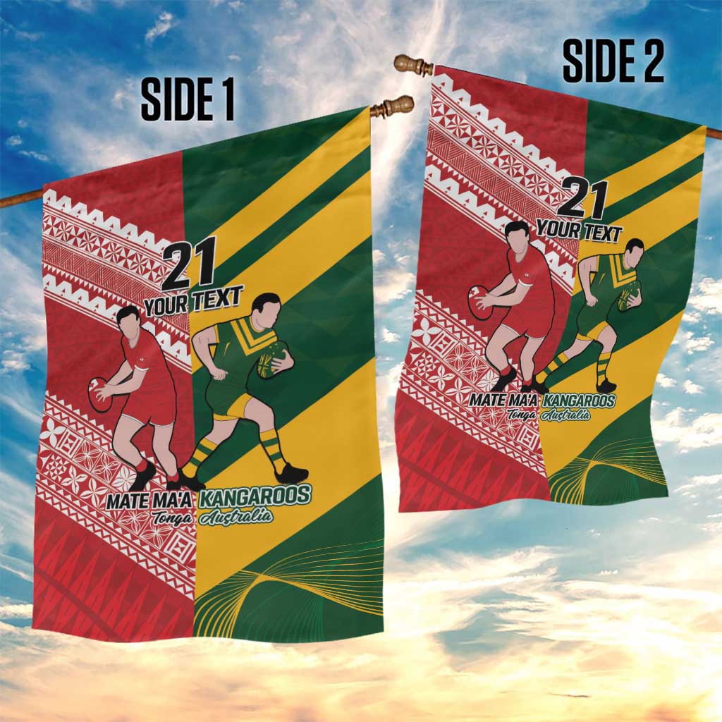 Australia-Tonga Rugby Pacific Custom Garden Flag The Kangaroos and Mate Ma'a Tonga - Vibe Hoodie Shop