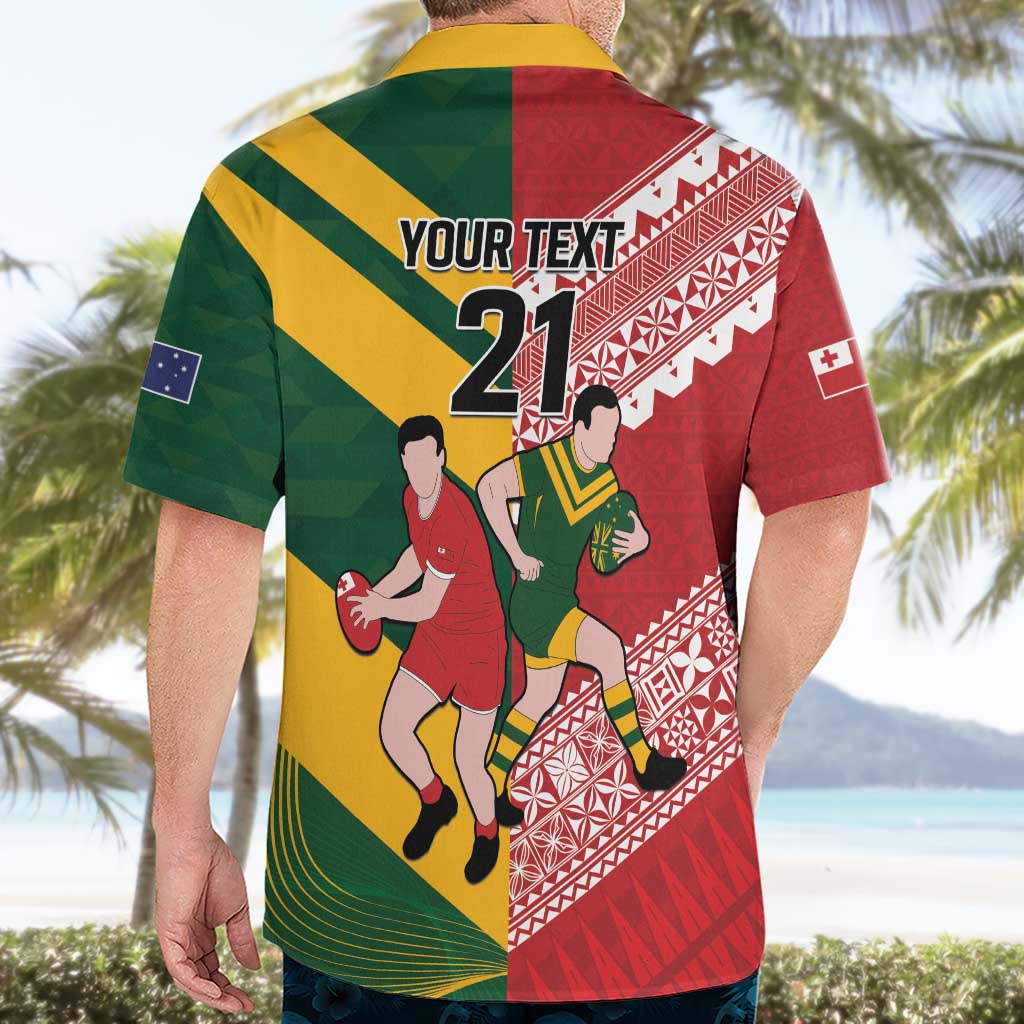 Australia-Tonga Rugby Pacific Custom Hawaiian Shirt The Kangaroos and Mate Ma'a Tonga - Vibe Hoodie Shop