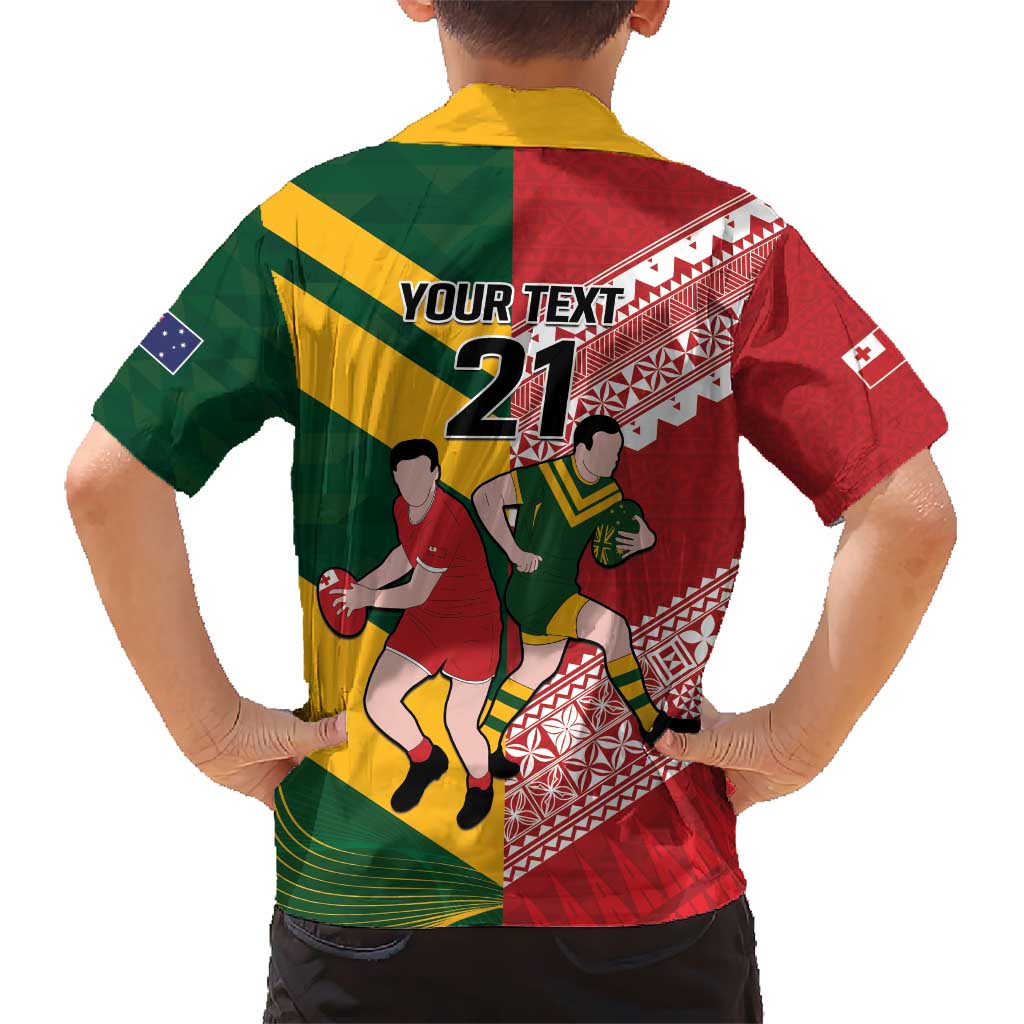 Australia-Tonga Rugby Pacific Custom Hawaiian Shirt The Kangaroos and Mate Ma'a Tonga - Vibe Hoodie Shop