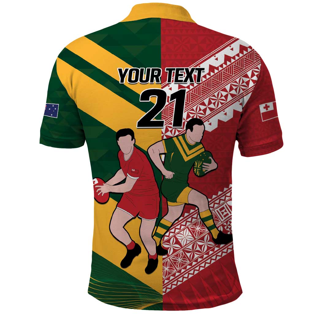 Australia-Tonga Rugby Pacific Custom Polo Shirt The Kangaroos and Mate Ma'a Tonga LT9 - Vibe Hoodie Shop