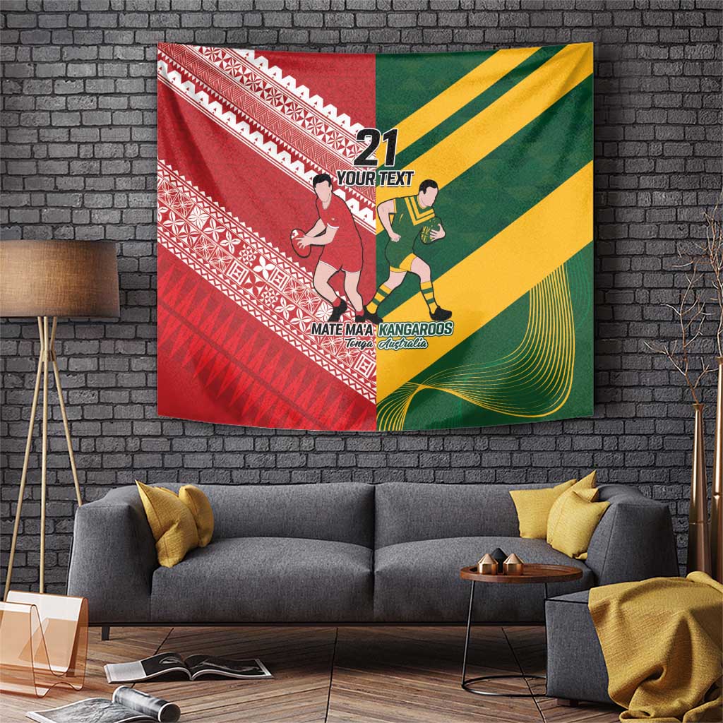 Australia-Tonga Rugby Pacific Custom Tapestry The Kangaroos and Mate Ma'a Tonga - Vibe Hoodie Shop