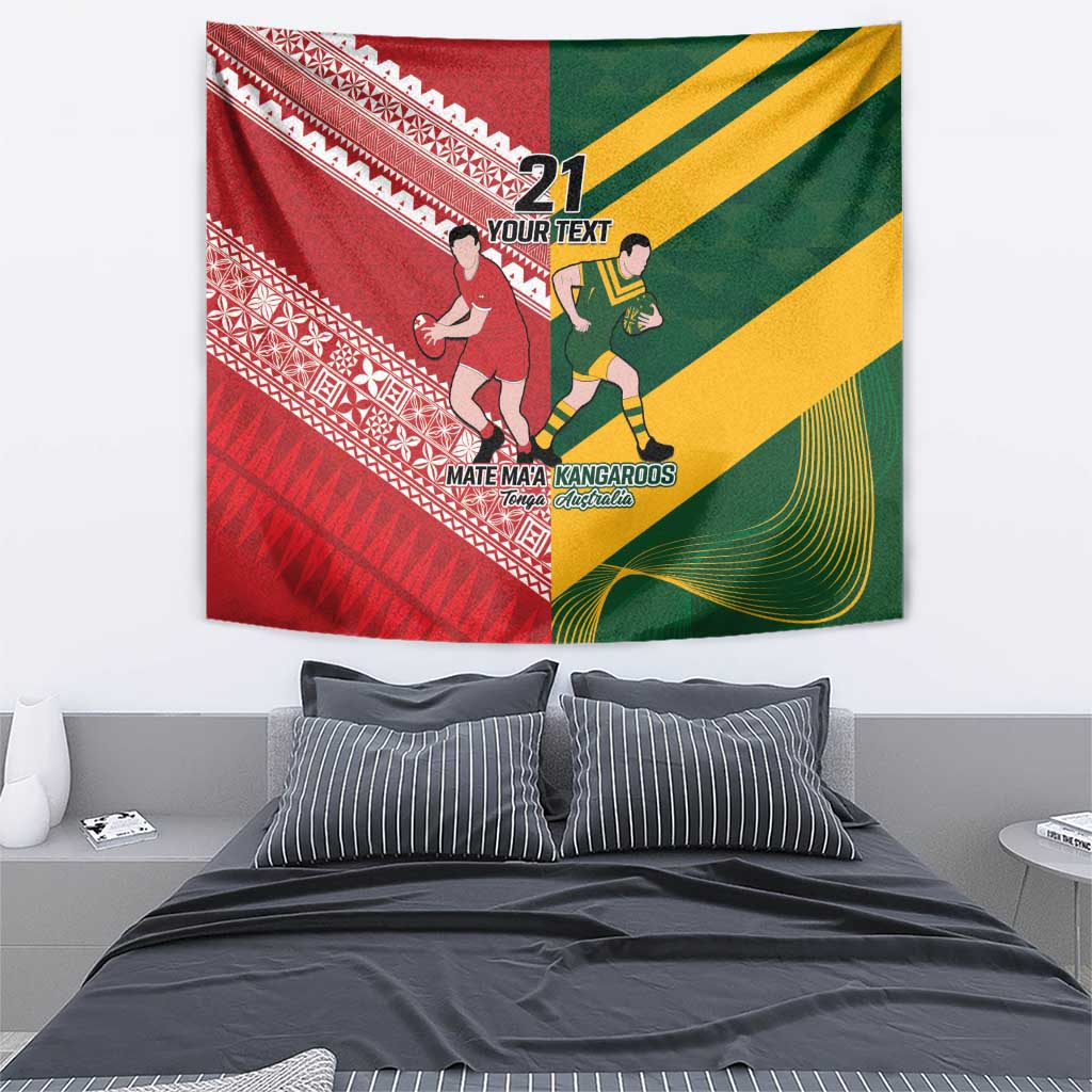 Australia-Tonga Rugby Pacific Custom Tapestry The Kangaroos and Mate Ma'a Tonga - Vibe Hoodie Shop