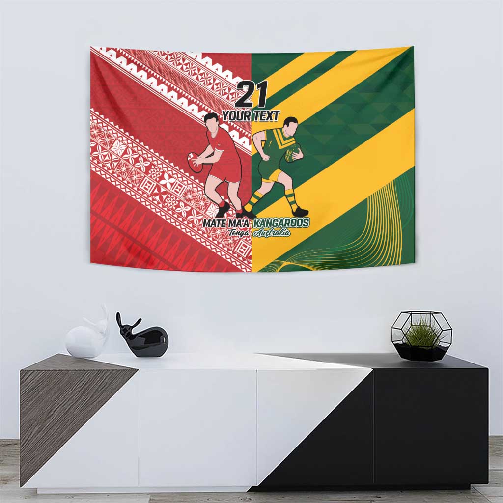 Australia-Tonga Rugby Pacific Custom Tapestry The Kangaroos and Mate Ma'a Tonga - Vibe Hoodie Shop