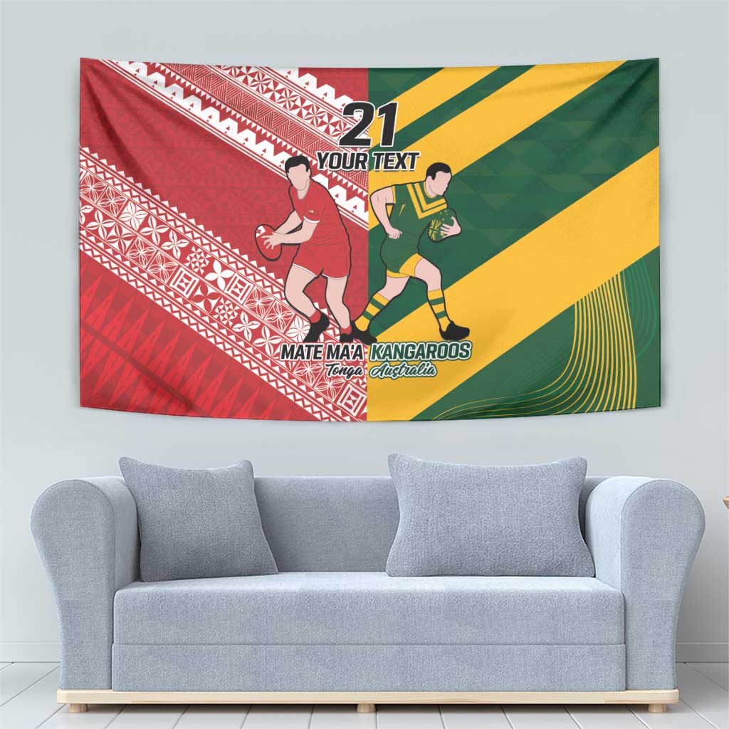 Australia-Tonga Rugby Pacific Custom Tapestry The Kangaroos and Mate Ma'a Tonga - Vibe Hoodie Shop