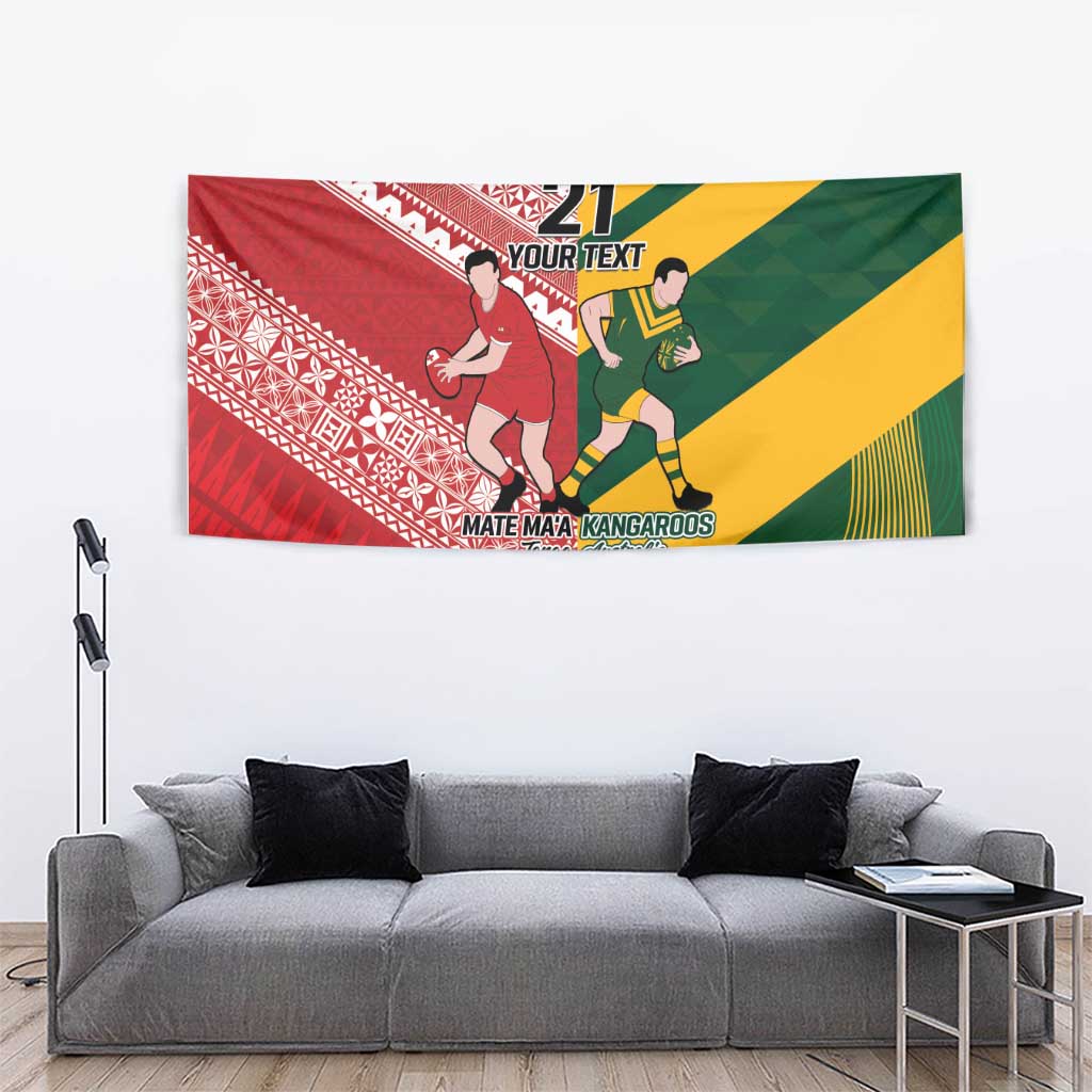 Australia-Tonga Rugby Pacific Custom Tapestry The Kangaroos and Mate Ma'a Tonga - Vibe Hoodie Shop