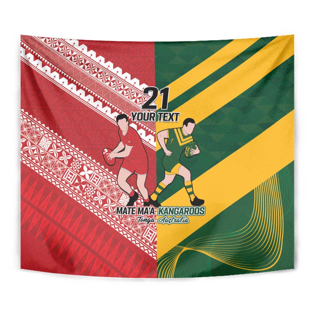 Australia-Tonga Rugby Pacific Custom Tapestry The Kangaroos and Mate Ma'a Tonga - Vibe Hoodie Shop