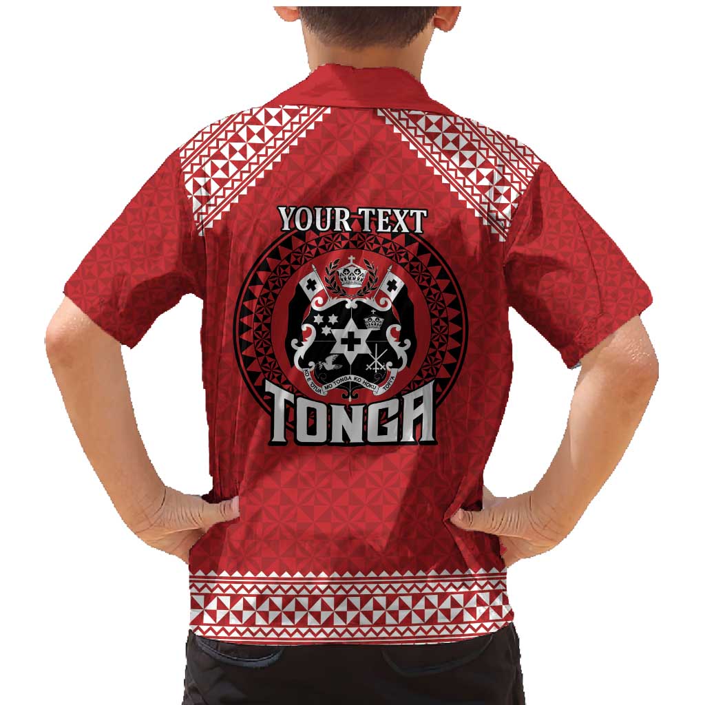 Tonga Rugby XIII Custom Family Matching Mermaid Dress and Hawaiian Shirt Mate Ma'a Tonga with Ngatu Pattern