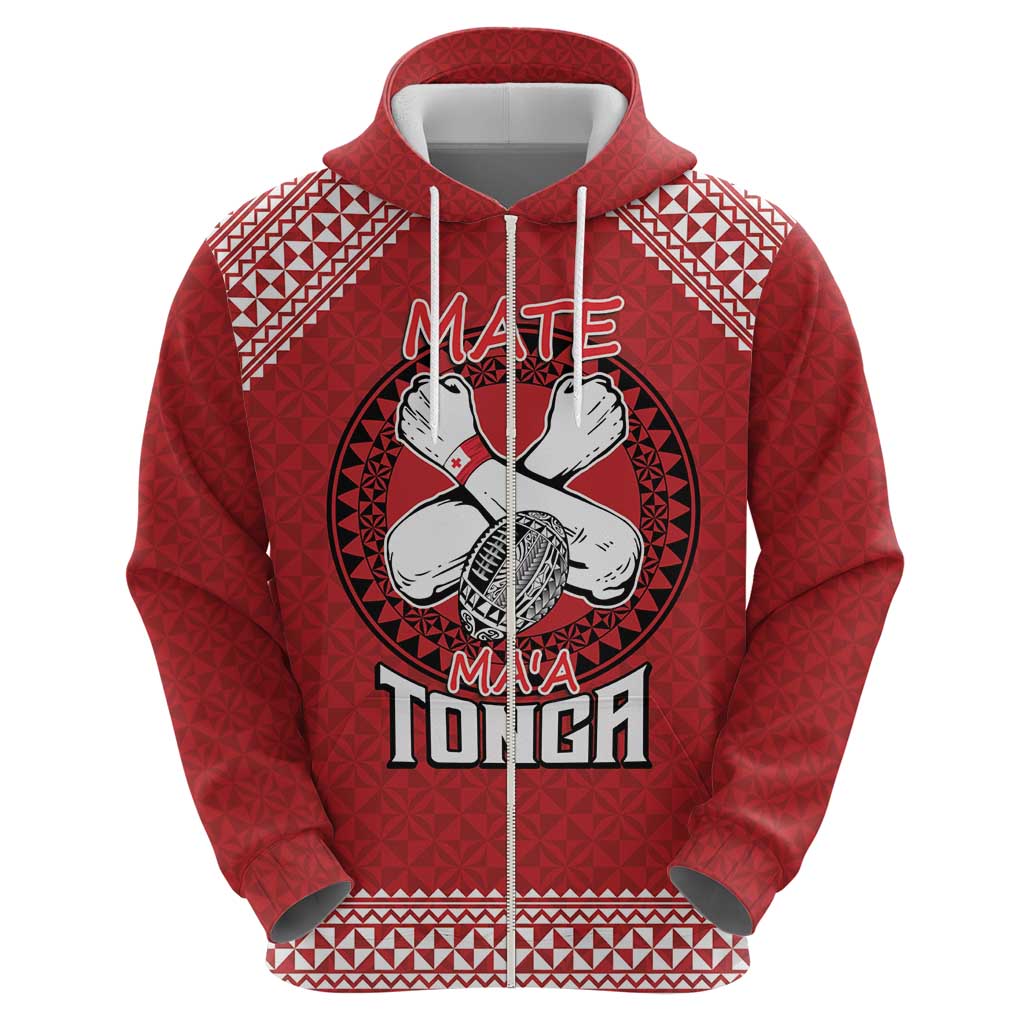 Tonga Rugby XIII Custom Hoodie Mate Ma'a Tonga with Ngatu Pattern LT9 - Vibe Hoodie Shop