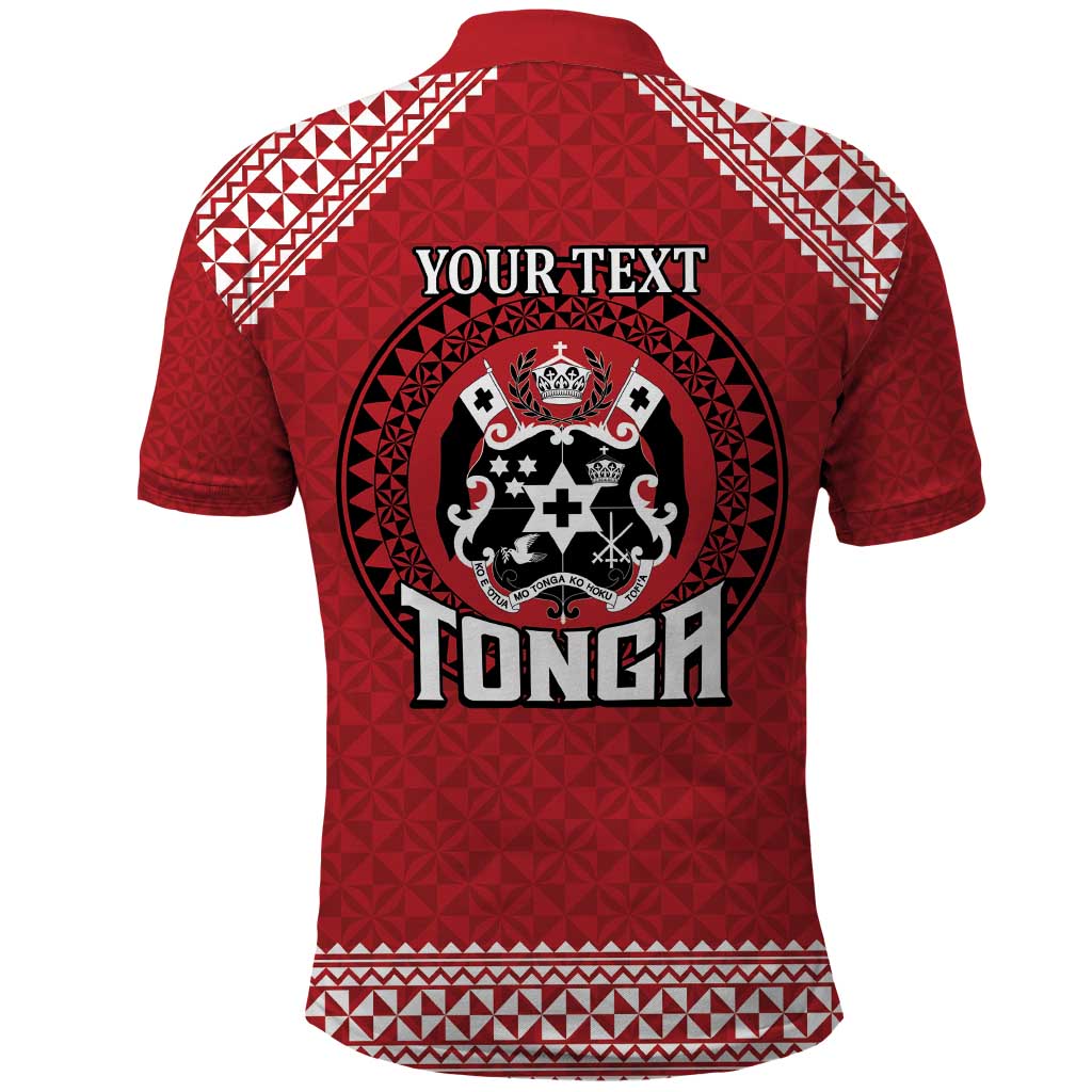 Tonga Rugby XIII Custom Polo Shirt Mate Ma'a Tonga with Ngatu Pattern LT9 - Vibe Hoodie Shop