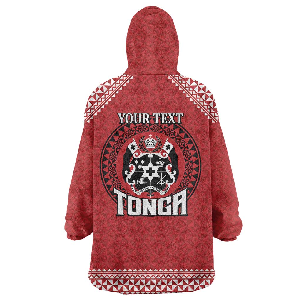 Tonga Rugby XIII Custom Wearable Blanket Hoodie Mate Ma'a Tonga with Ngatu Pattern - Vibe Hoodie Shop