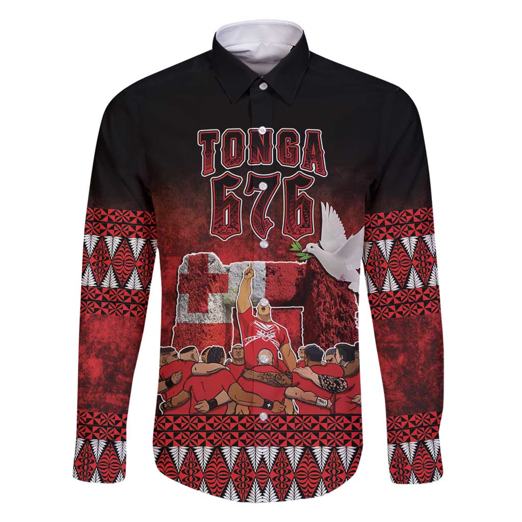 Custom Tonga 676 Haʻamonga ʻa Maui Family Matching Long Sleeve Bodycon Dress and Hawaiian Shirt Tongan Sipi Tau Unique Dance