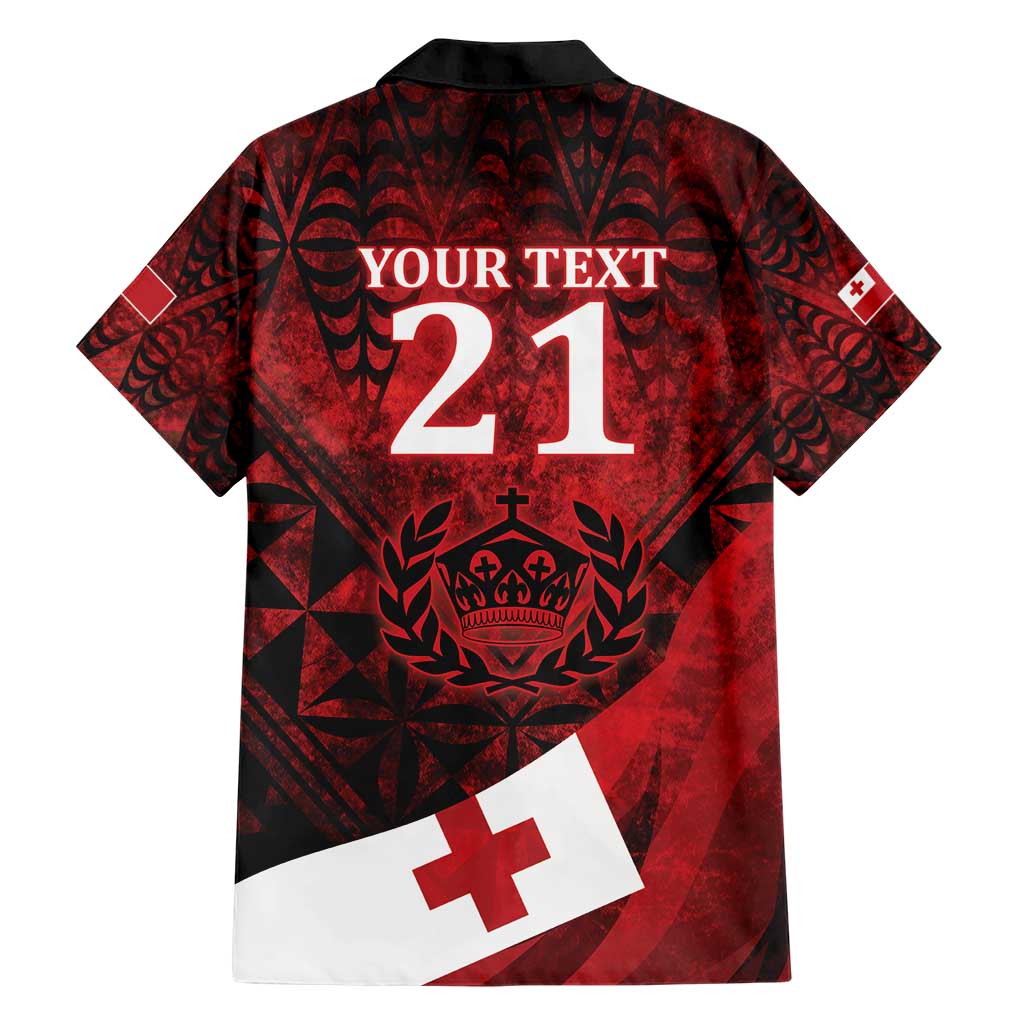 Custom Tonga XIII Rugby Tribal Tattoo Hawaiian Shirt Mate Ma'a Tonga Kupesi Ngatu Grunge Style - Vibe Hoodie Shop