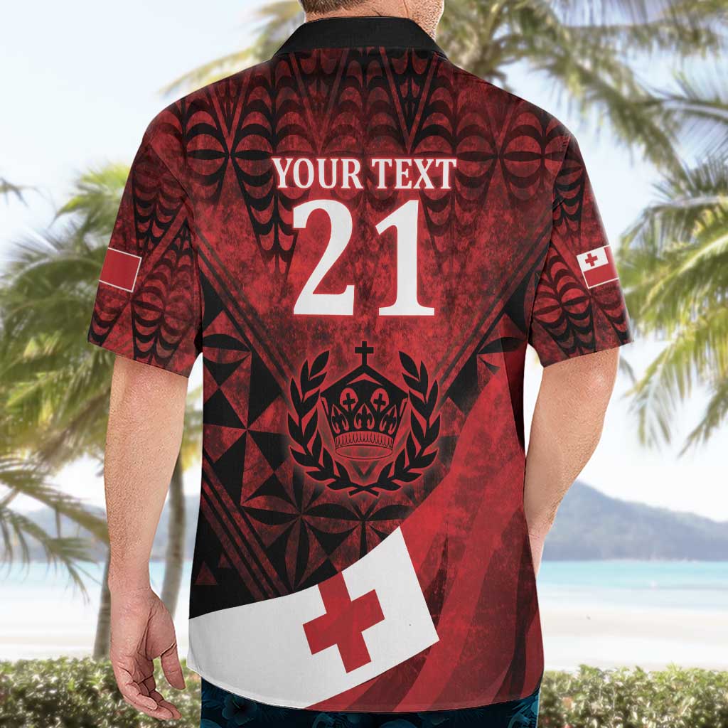 Custom Tonga XIII Rugby Tribal Tattoo Hawaiian Shirt Mate Ma'a Tonga Kupesi Ngatu Grunge Style - Vibe Hoodie Shop