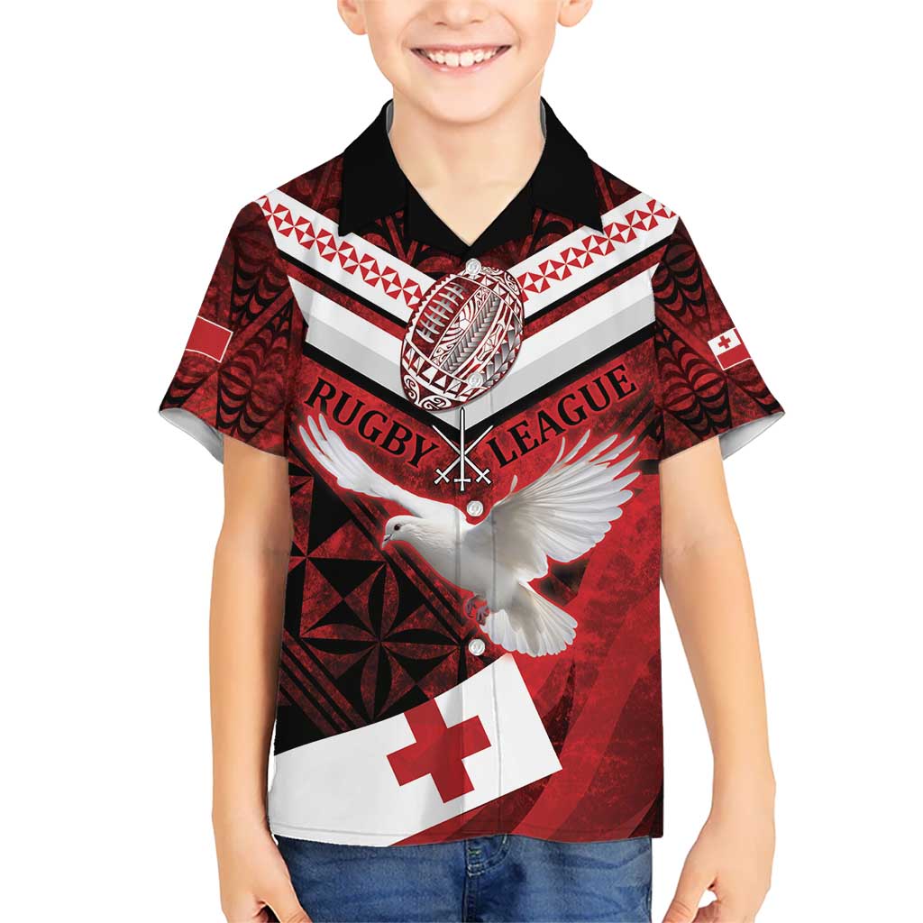 Custom Tonga XIII Rugby Tribal Tattoo Hawaiian Shirt Mate Ma'a Tonga Kupesi Ngatu Grunge Style - Vibe Hoodie Shop