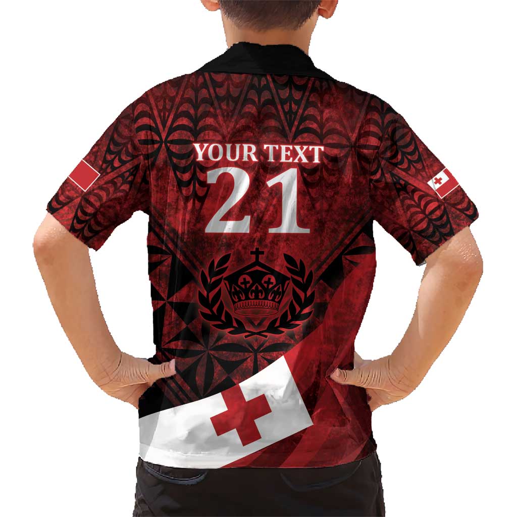 Custom Tonga XIII Rugby Tribal Tattoo Hawaiian Shirt Mate Ma'a Tonga Kupesi Ngatu Grunge Style - Vibe Hoodie Shop