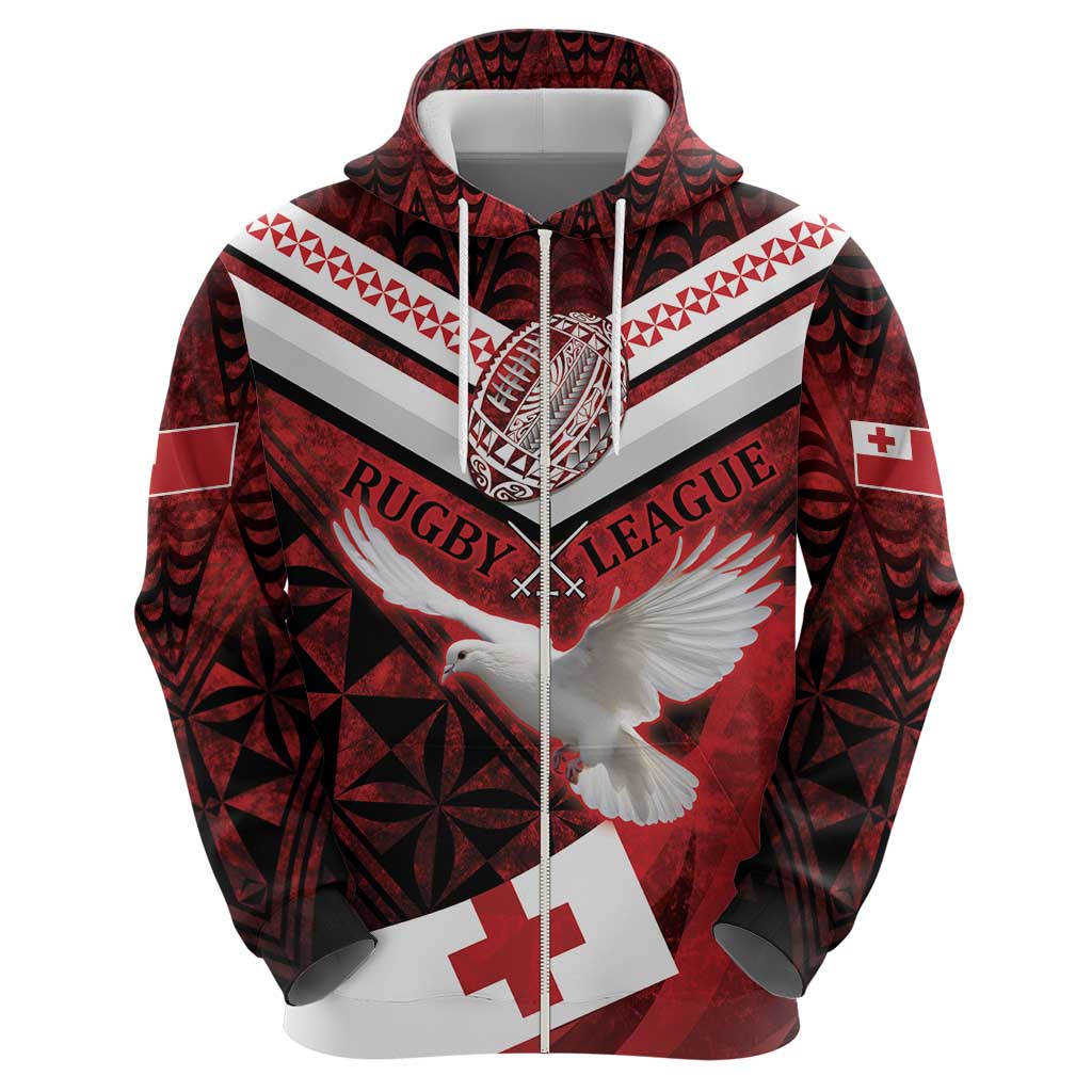 Custom Tonga XIII Rugby Tribal Tattoo Hoodie Mate Ma'a Tonga Kupesi Ngatu Grunge Style LT9 - Vibe Hoodie Shop