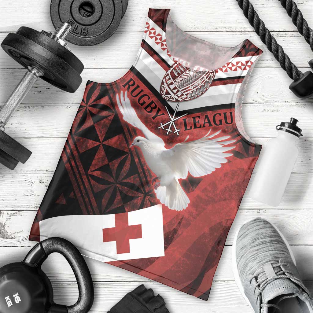 Custom Tonga XIII Rugby Tribal Tattoo Men Tank Top Mate Ma'a Tonga Kupesi Ngatu Grunge Style - Vibe Hoodie Shop