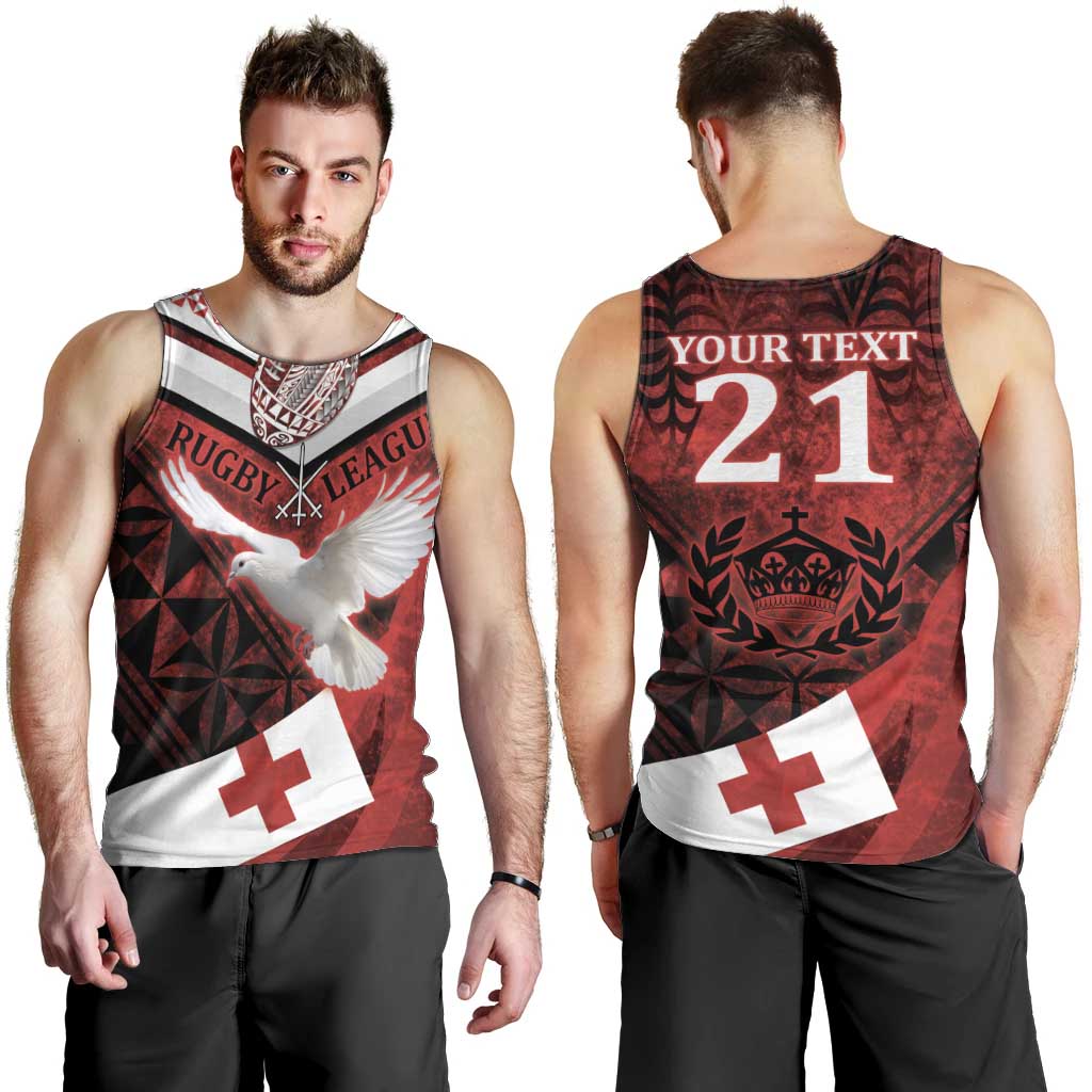 Custom Tonga XIII Rugby Tribal Tattoo Men Tank Top Mate Ma'a Tonga Kupesi Ngatu Grunge Style - Vibe Hoodie Shop