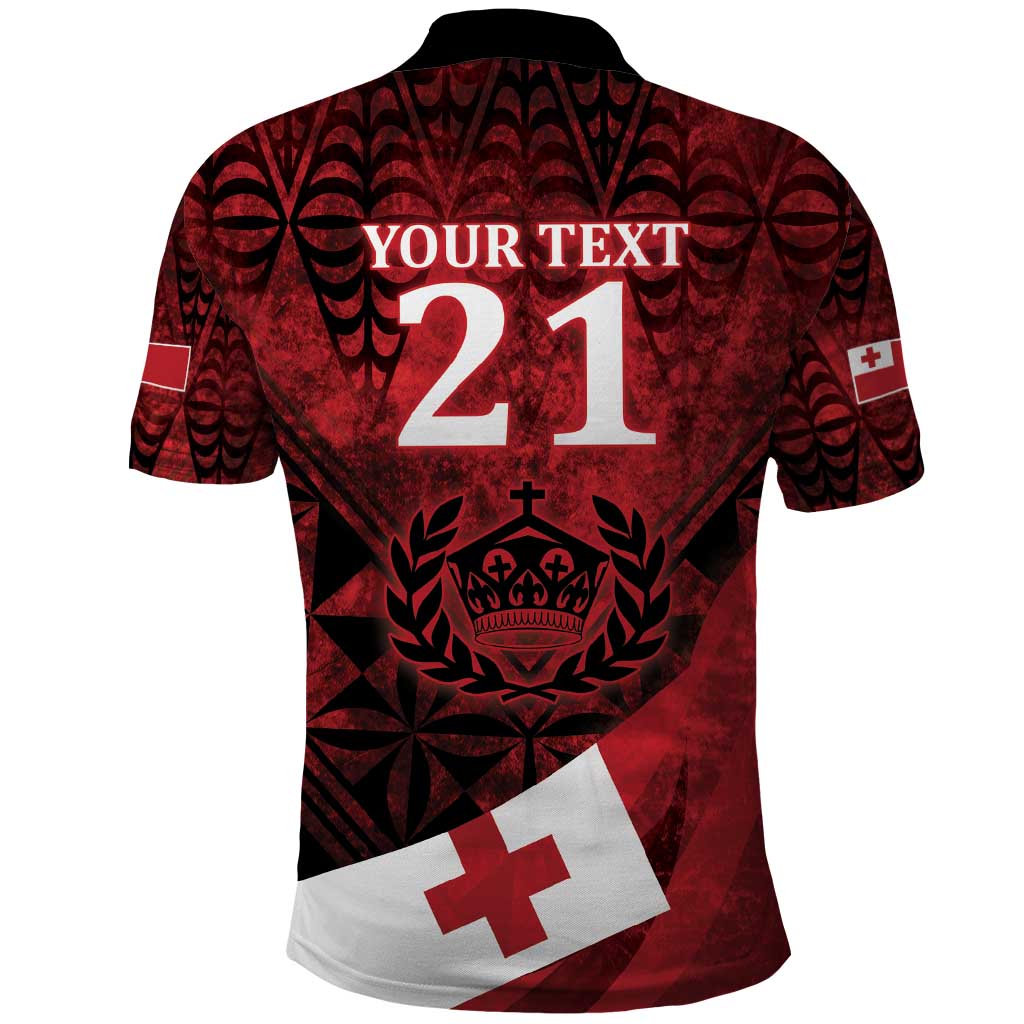 Custom Tonga XIII Rugby Tribal Tattoo Polo Shirt Mate Ma'a Tonga Kupesi Ngatu Grunge Style LT9 - Vibe Hoodie Shop
