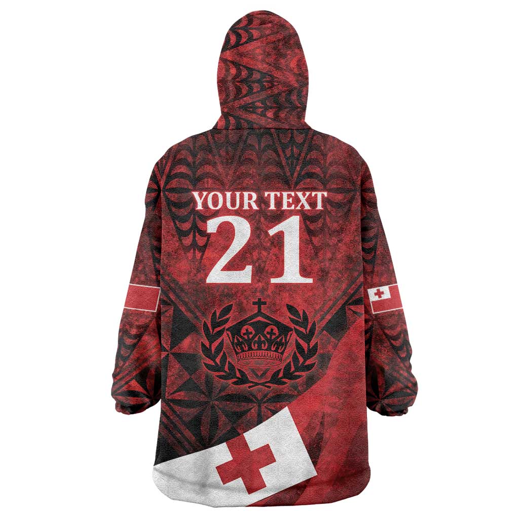 Custom Tonga XIII Rugby Tribal Tattoo Wearable Blanket Hoodie Mate Ma'a Tonga Kupesi Ngatu Grunge Style - Vibe Hoodie Shop