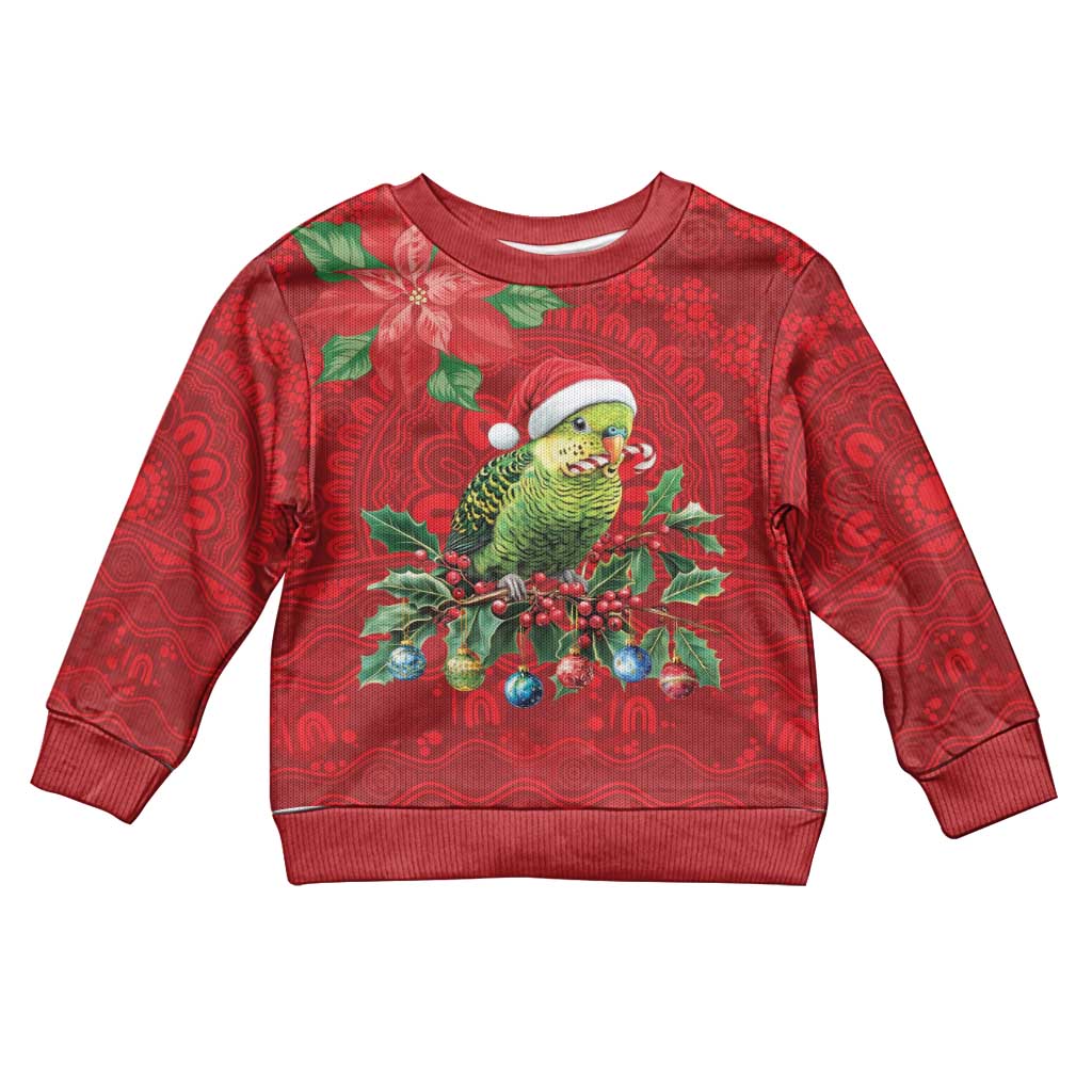 Aussie Green Budgerigar Kid Ugly Christmas Sweater Aboriginal Inspired Christmas - Vibe Hoodie