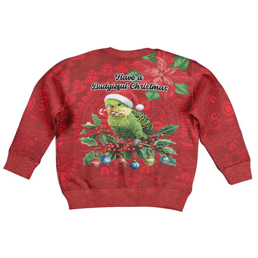 Aussie Green Budgerigar Kid Ugly Christmas Sweater Aboriginal Inspired Christmas - Vibe Hoodie
