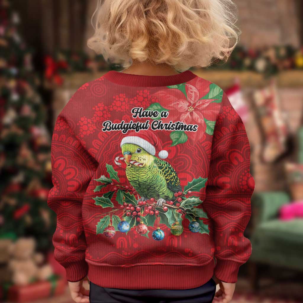 Aussie Green Budgerigar Kid Ugly Christmas Sweater Aboriginal Inspired Christmas - Vibe Hoodie