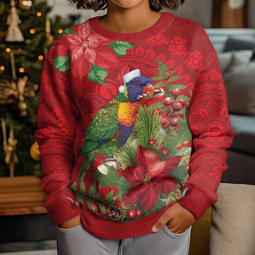Aussie Rainbow lorikeet Kid Ugly Christmas Sweater Aboriginal Inspired Christmas - Vibe Hoodie