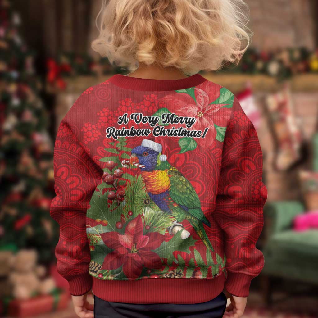 Aussie Rainbow lorikeet Kid Ugly Christmas Sweater Aboriginal Inspired Christmas - Vibe Hoodie