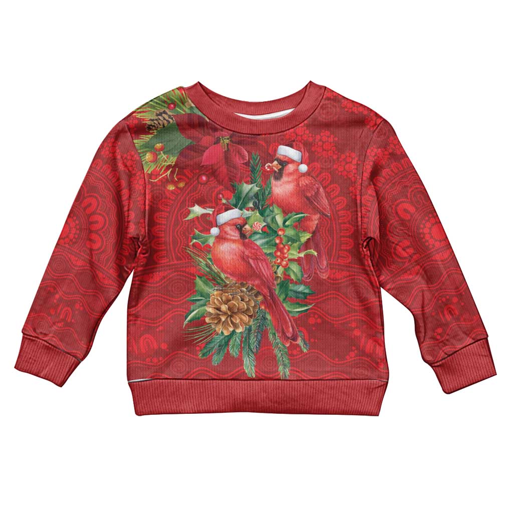 Aussie Red Cardinal Kid Ugly Christmas Sweater Aboriginal Inspired Christmas - Vibe Hoodie
