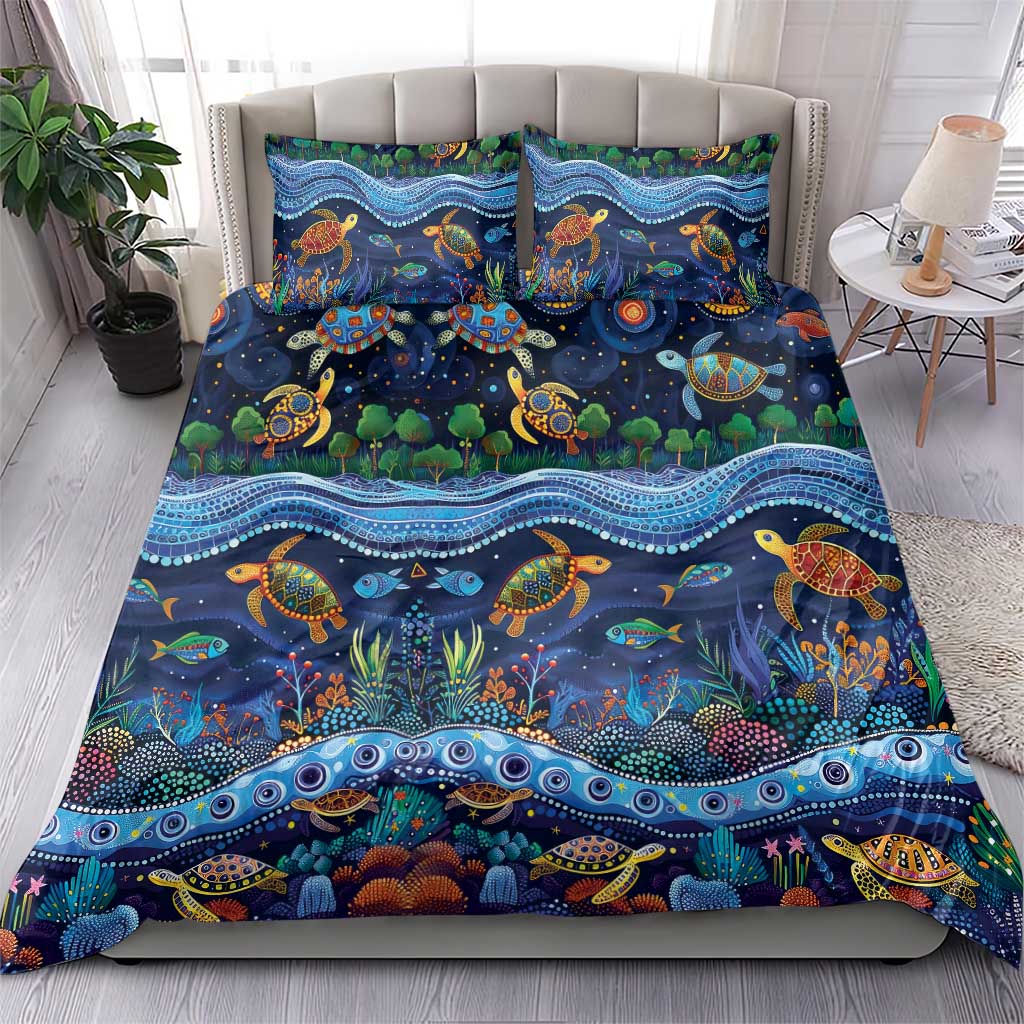 Australian Landscapes Bedding Set Aboriginal Dreamtime Story - Vibe Hoodie Shop