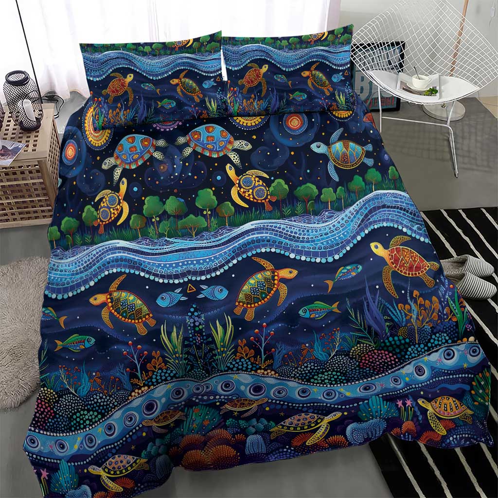 Australian Landscapes Bedding Set Aboriginal Dreamtime Story - Vibe Hoodie Shop