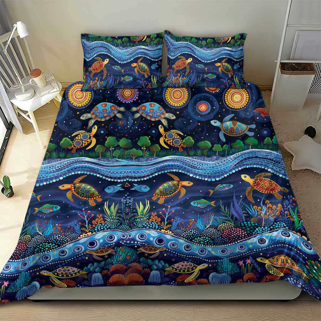 Australian Landscapes Bedding Set Aboriginal Dreamtime Story - Vibe Hoodie Shop