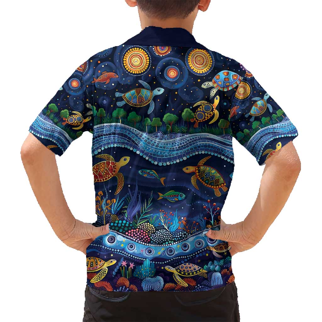 Australian Landscapes Family Matching Long Sleeve Bodycon Dress and Hawaiian Shirt Aboriginal Dreamtime Story