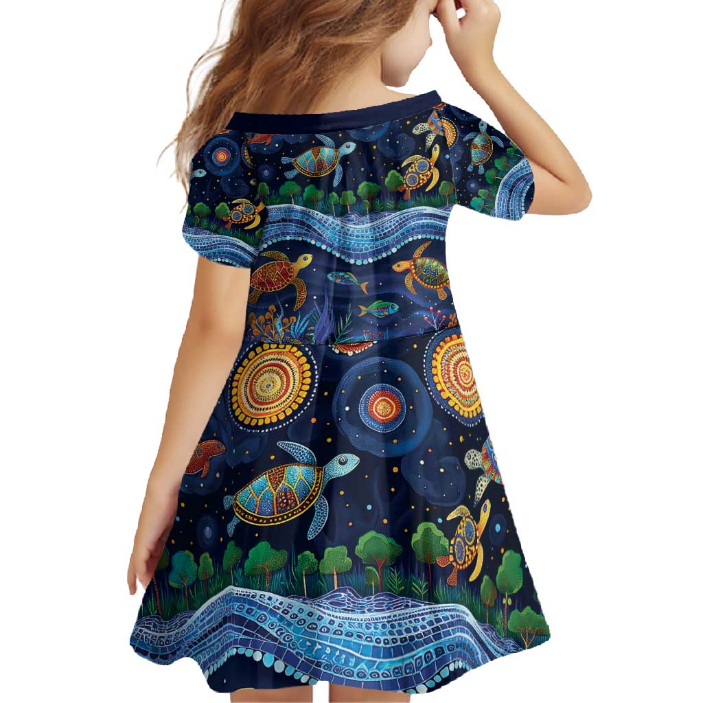 Australian Landscapes Family Matching Long Sleeve Bodycon Dress and Hawaiian Shirt Aboriginal Dreamtime Story