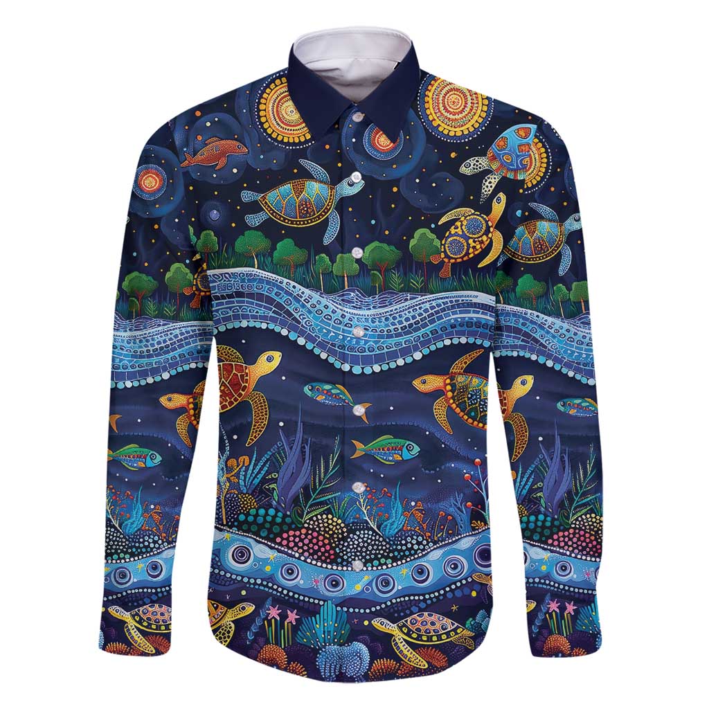 Australian Landscapes Family Matching Long Sleeve Bodycon Dress and Hawaiian Shirt Aboriginal Dreamtime Story