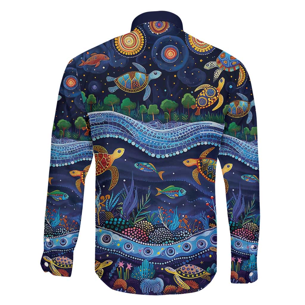 Australian Landscapes Family Matching Long Sleeve Bodycon Dress and Hawaiian Shirt Aboriginal Dreamtime Story